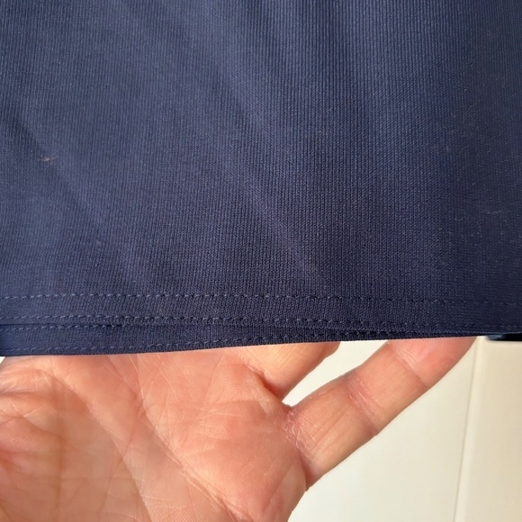 Club Monaco NWT navy 3/4 sleeve loose fit funnel neck top wool blend size S - Picture 8 of 13